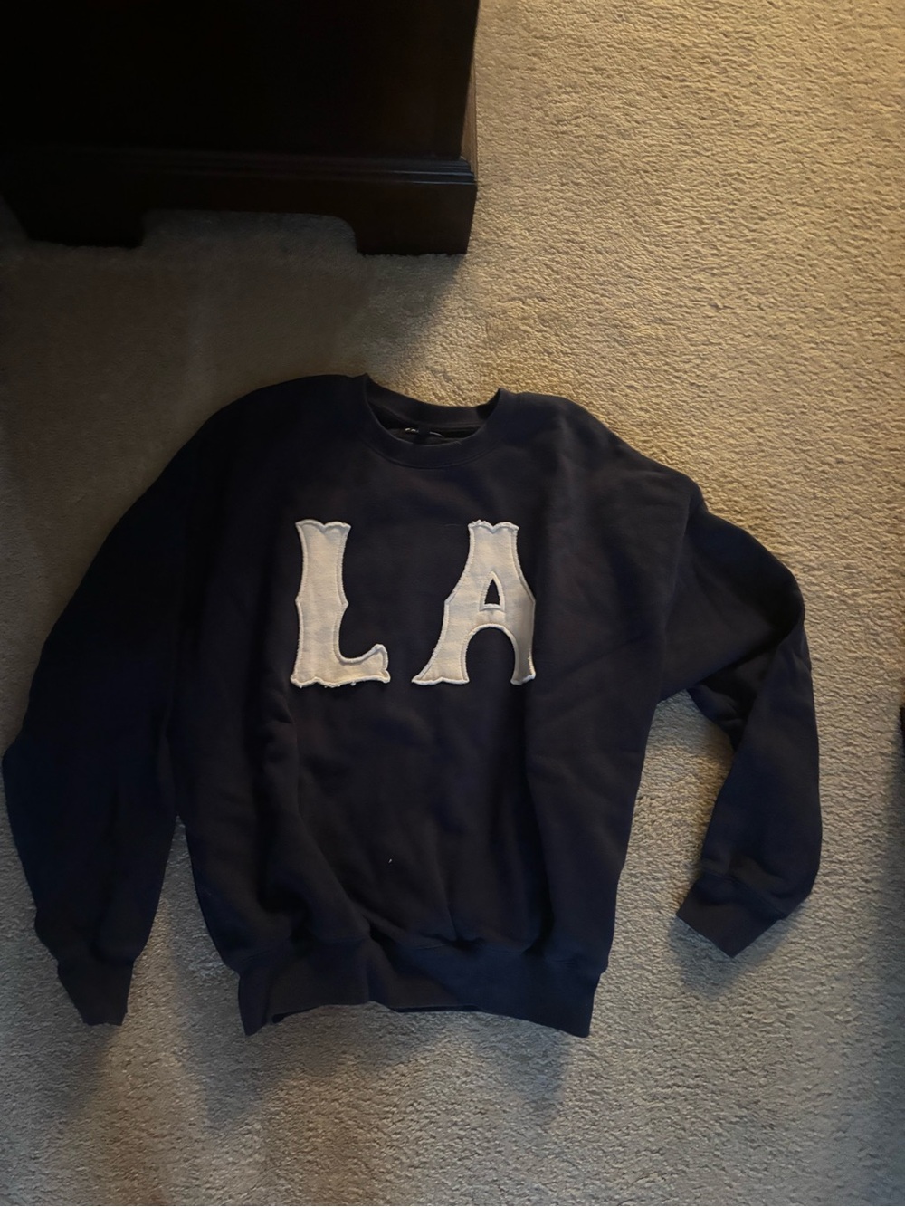 PacSun Navy Sweatshirt with White 'LA' Appliqué